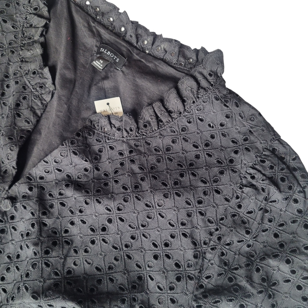 Talbots Eyelet Fit & Flare Dress NWT Size 16 - Picture 3 of 8